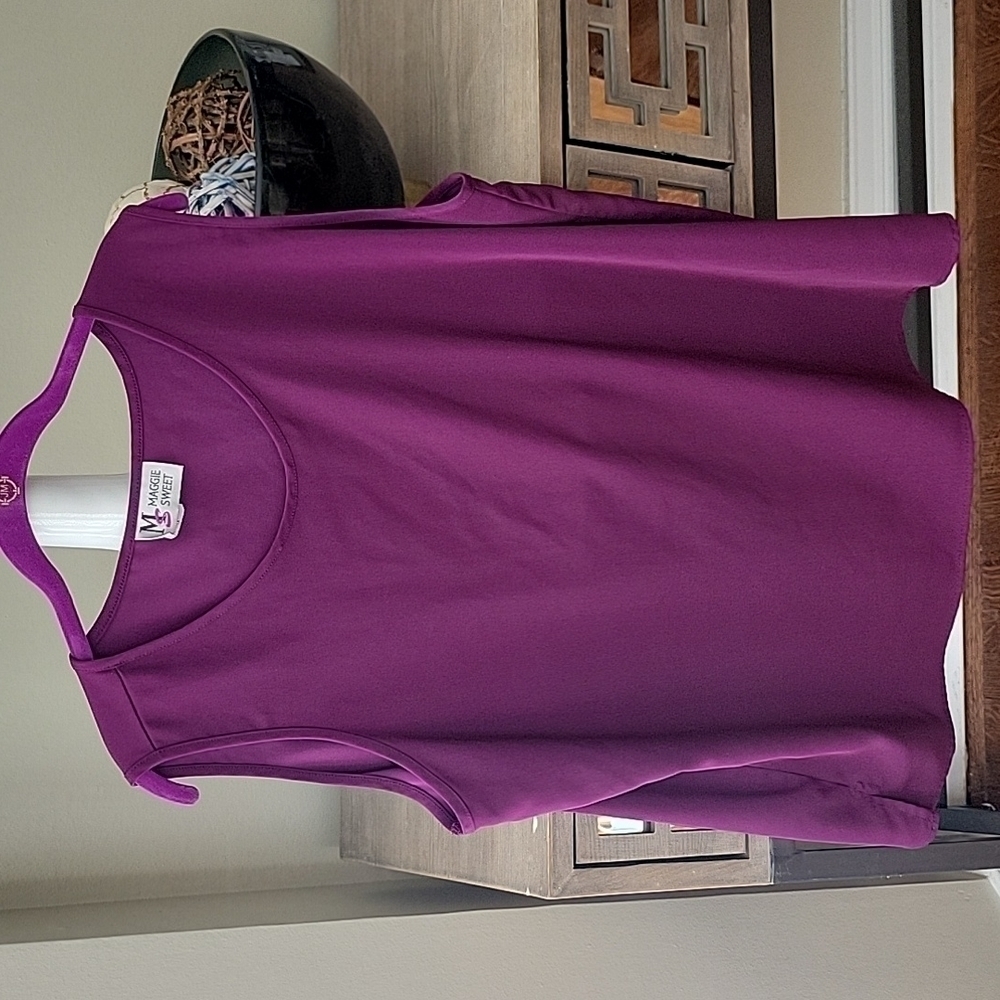 Maggie Sweet Purple Sleeveless Blouse 1X